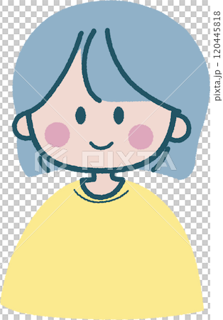 Illustration of a girl facing forward Illustration of a girl facing forward 120445818