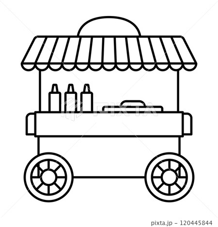 Hot dog stand. Street food cart. 120445844
