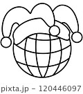 Christmas Groovy Swirled Ornament Ball Coloring Image doodle 120446097
