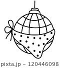 Christmas Groovy Swirled Ornament Ball Coloring Image doodle 120446098