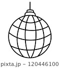 Christmas Groovy Swirled Ornament Ball Coloring Image doodle 120446100