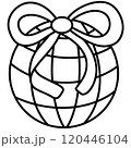 Christmas Groovy Swirled Ornament Ball Coloring Image doodle 120446104