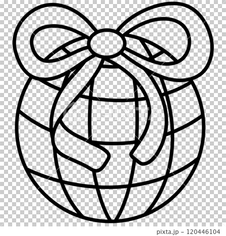 Christmas Groovy Swirled Ornament Ball Coloring Image doodle 120446104