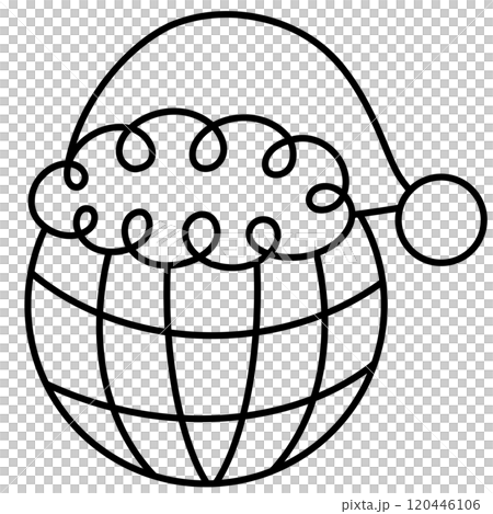 Christmas Groovy Swirled Ornament Ball Coloring Image doodle 120446106