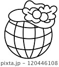 Christmas Groovy Swirled Ornament Ball Coloring Image doodle 120446108