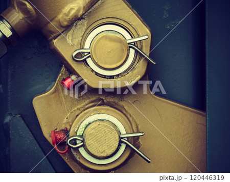 Detailed closeup of screw and bolts Detailed closeup of screw and bolts 120446319