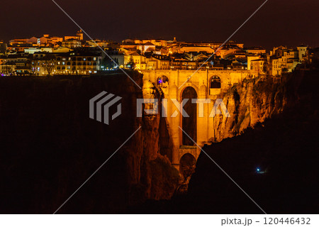 Ronda town with old bridge, Andalusia, Spain. Ronda town with old bridge, Andalusia, Spain. 120446432