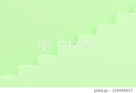3D素材_シンプルな階段_黄緑 3D素材_シンプルな階段_黄緑 120446617