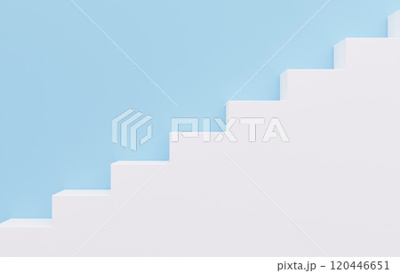 3D素材_シンプルな階段_水色 120446651
