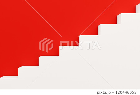 3D素材_シンプルな階段_赤 120446655