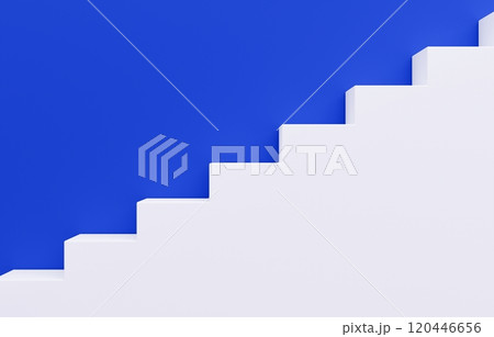 3D素材_シンプルな階段_青 120446656