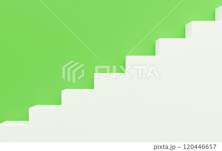 3D素材_シンプルな階段_緑 120446657