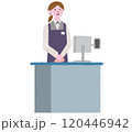 お店のレジの女性スタッフ 120446942