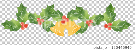 Holly and bell decoration illustration Holly and bell decoration illustration 120446949