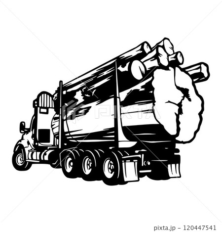 Logging Truck - Heavy Equipment - Heavy Machinery, Construction Machinery Stencil Cut File 120447541