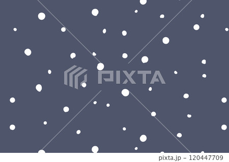 手描きの雪のシームレスパターン　水玉　冬　背景　夜　紺色 120447709