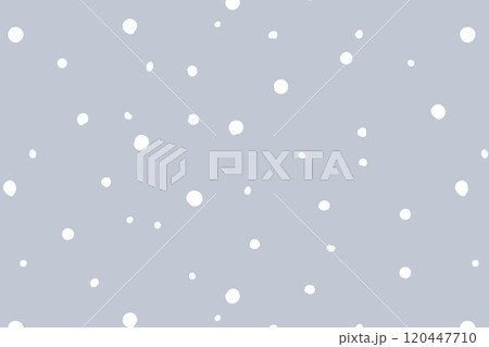 手描きの雪のシームレスパターン　水玉　冬　背景　グレー 120447710