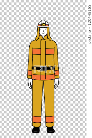 消防服的消防員面向前方 120448165