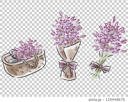 いろいろな花束のイラスト いろいろな花束のイラスト 120448678