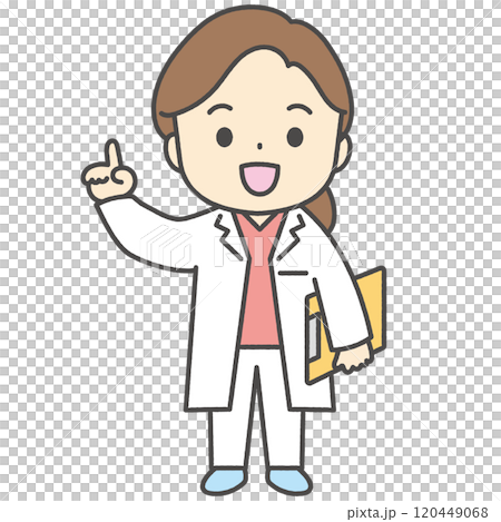 解説する女性歯科医師 キャラクターイラスト アイコン 解説する女性歯科医師 キャラクターイラスト アイコン 120449068