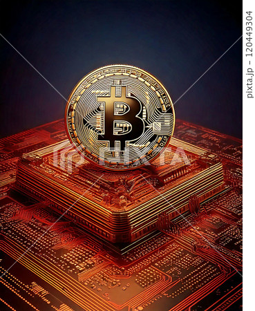 仮想通貨と半導体　ビットコイン 120449304