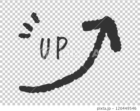 シンプルな手書きの矢印のアイコンイラスト シンプルな手書きの矢印のアイコンイラスト 120449546