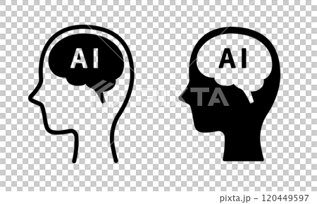 AI, artificial intelligence, head icon 120449597