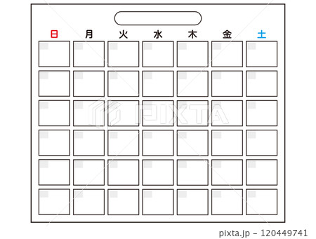 シンプルなカレンダーテンプレート　白 120449741