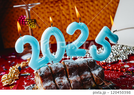 birthday candles forming the number 2025 120450398