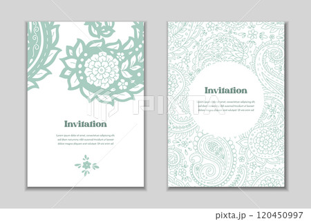 Two greeting cards set with paisley motifs Two greeting cards set with paisley motifs 120450997