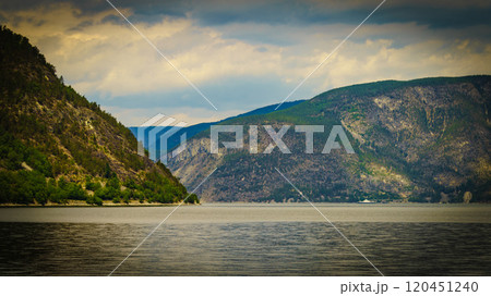 Mountains fjord landscape, Norway 120451240