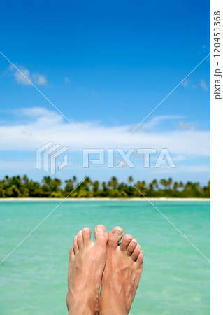 Feet, water and exotic beach 120451368