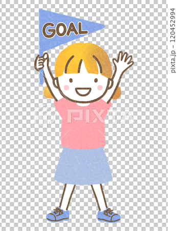 Girl holding a flag Girl holding a flag 120452994