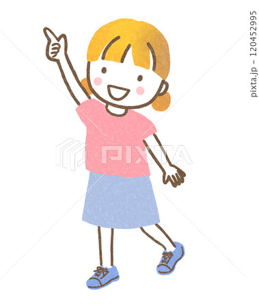 人差し指を立てている女の子 120452995