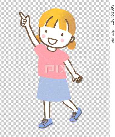 人差し指を立てている女の子 120452995