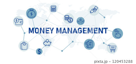 Money management profit income salary financial strategy plan control cash flow transaction debt paycheck managing economic finance icon set design colorful Money management profit income salary financial strategy plan control cash flow transaction debt paycheck managing economic finance icon set design colorful 120453288