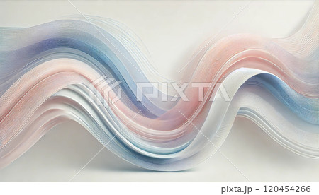 柔らかな色彩の抽象的な曲線アート、ミニマルデザイン 120454266