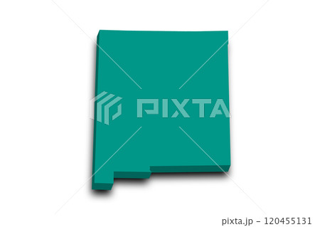 3d Map of New Mexico state with color. United State of America, US, United State 120455131