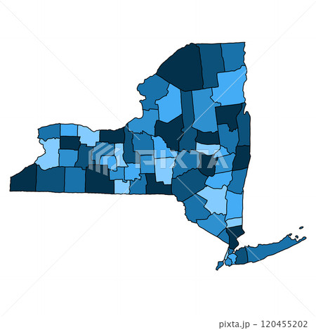 colourful map of New York State. New York Counties map, Newyork blank map for design ,copy space 120455202