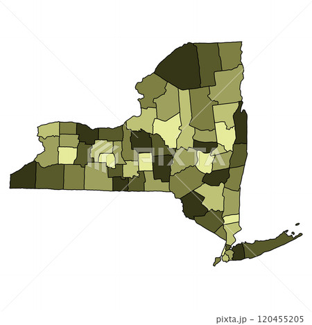 colourful map of New York State. New York Counties map, Newyork blank map for design ,copy space colourful map of New York State. New York Counties map, Newyork blank map for design ,copy space 120455205
