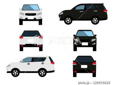 乗り物ベクターイラスト～四駆・SUV 前後左右方向 120455628