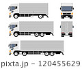 働く乗り物・車のイラストシリーズ～4t・大型トラック前後横 120455629