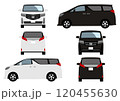 乗り物イラスト素材～ワンボックスタイプの乗用車 120455630