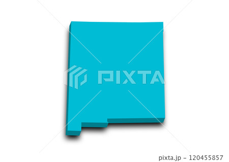 3d Map of New Mexico state with color. United State of America, US, United State 120455857