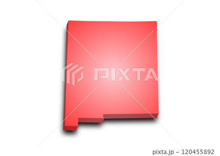 3d Map of New Mexico state with color. United State of America, US, United State 120455892