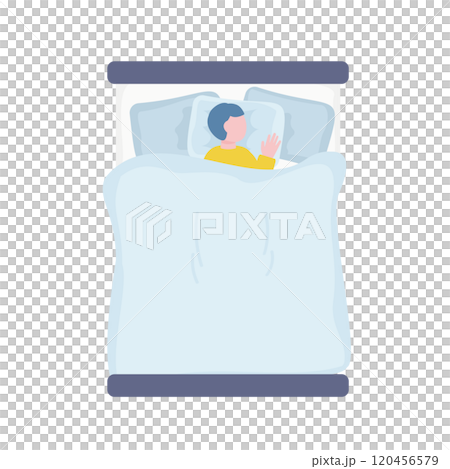 ベッドで寝る男性 120456579