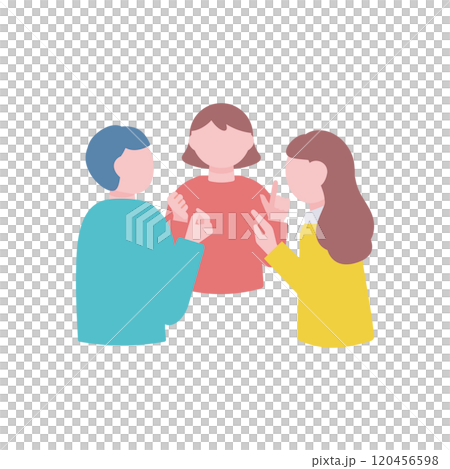 Three people having a discussion 120456598