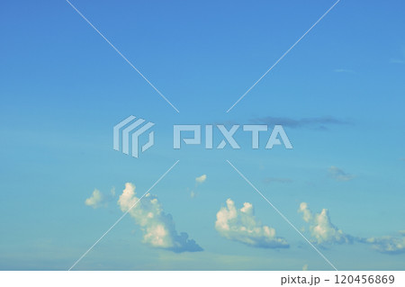 clear blue sky with white cloud, good weather in the morning have a nice day 120456869