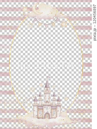 Watercolor Template with Princess's Castle for...のイラスト素材 [120456897 ...