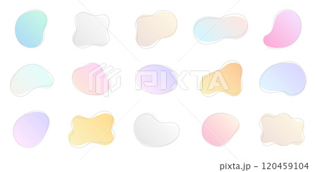 パステルカラーのグラデーションで作られた、シンプルでおしゃれな抽象的な形のあしらい素材のベクターイラ 120459104